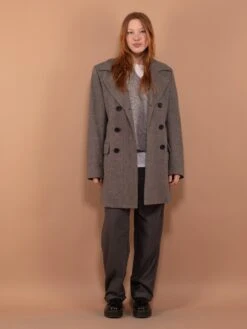 Vintage 90's Women Wool Blend Coat In Gray