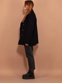 Vintage 90's Women Wool Blend Peacoat In Navy Blue 6 Vintage 90's Women Wool Blend Peacoat In Navy Blue -Northern Grip Vintage 90s Women Wool Blend Peacoat Blue 3