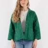 Vintage 90's Women Cropped Work Jacket In Green