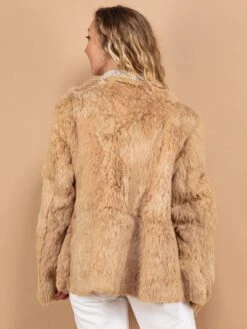 Vintage 70's Women Reversible Fur Coat In Beige -Northern Grip Vintage Beige Fur Coat 70s Women Outerwear 2