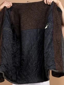 Vintage 90's Men Suede Wool Blend Coat In Grey -Northern Grip Vintage Grey Suede Wool Coat Men 90s Outerwear 4