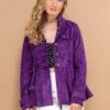 Vintage 00's Women Suede Jacket In Purple