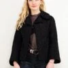Vintage 70's Women Karakul Fur Jacket In Black