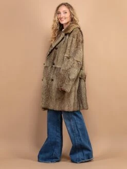 Vintage 80's Women Oversized Fur Coat In Beige -Northern Grip Vintage Women Beige Fur Coat 80s Outerwear2