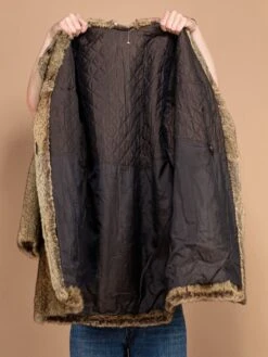 Vintage 80's Women Oversized Fur Coat In Beige -Northern Grip Vintage Women Beige Fur Coat 80s Outerwear3