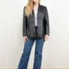 Vintage 80's Women Black Leather Jacket