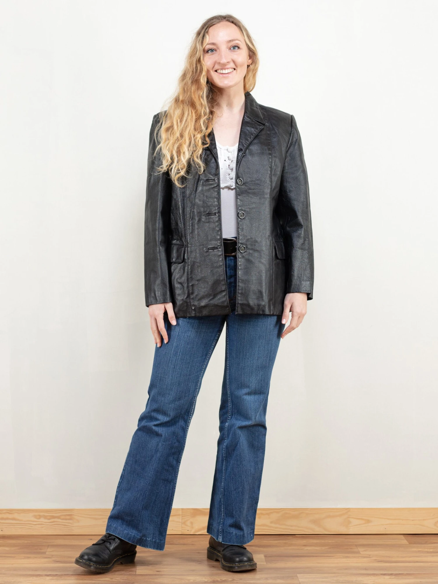 Vintage 80's Women Black Leather Jacket 1 Vintage 80's Women Black Leather Jacket