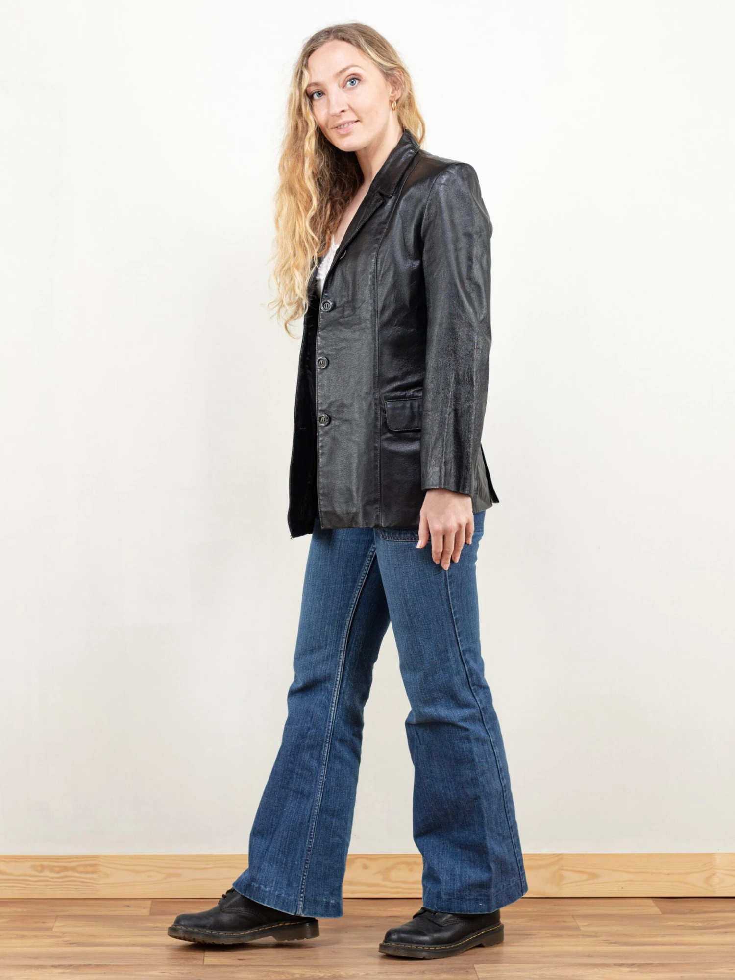 Vintage 80's Women Black Leather Jacket 4 Vintage 80's Women Black Leather Jacket - Image 4