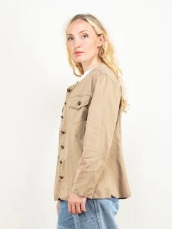 Vintage 90's Women Brown Light Jacket -Northern Grip Vintage brown cotton light jacket women 90s clothingM 35