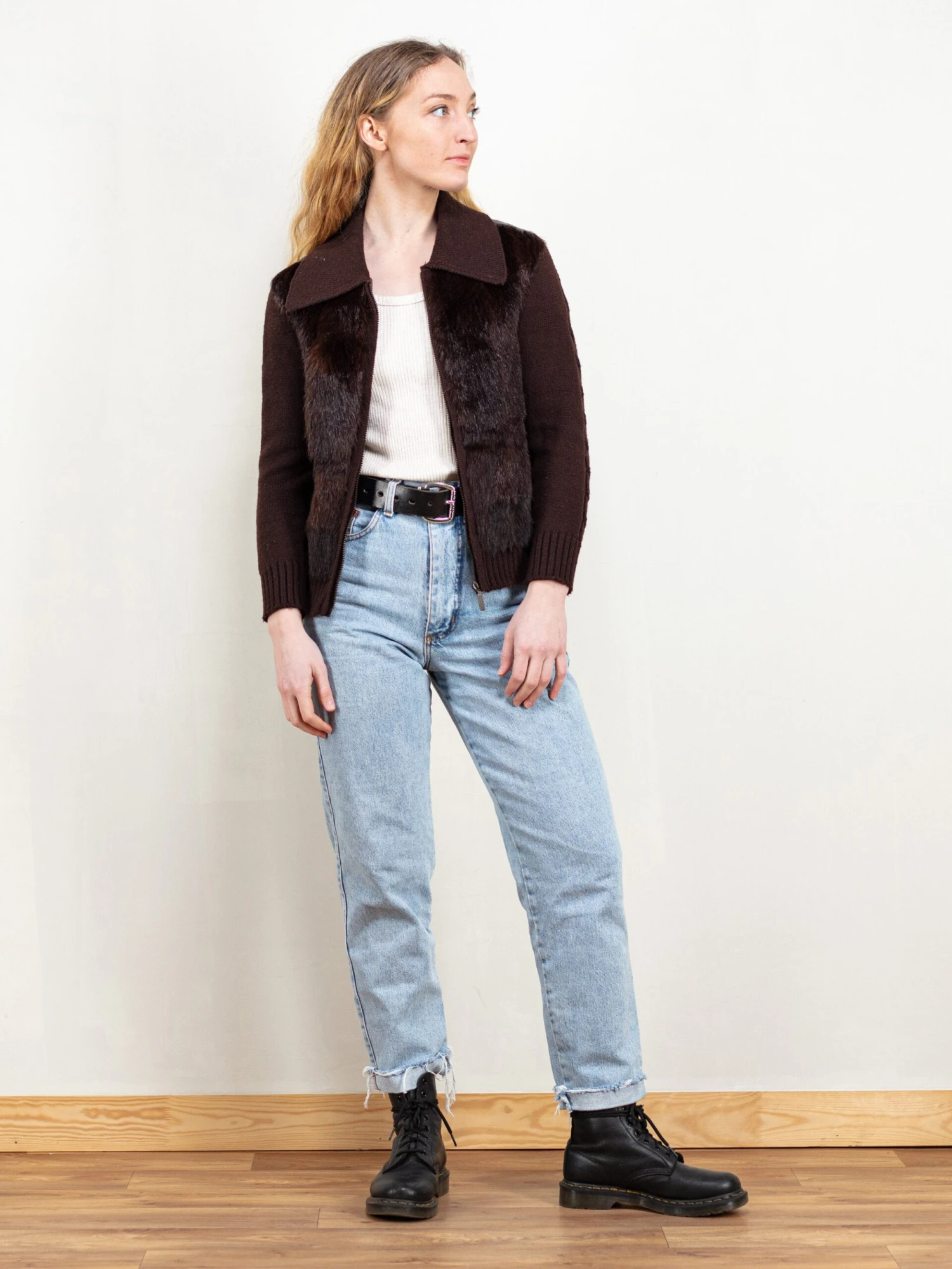 Vintage 70's Women Fur And Knit Jacket 3 Vintage 70's Women Fur And Knit Jacket - Image 3