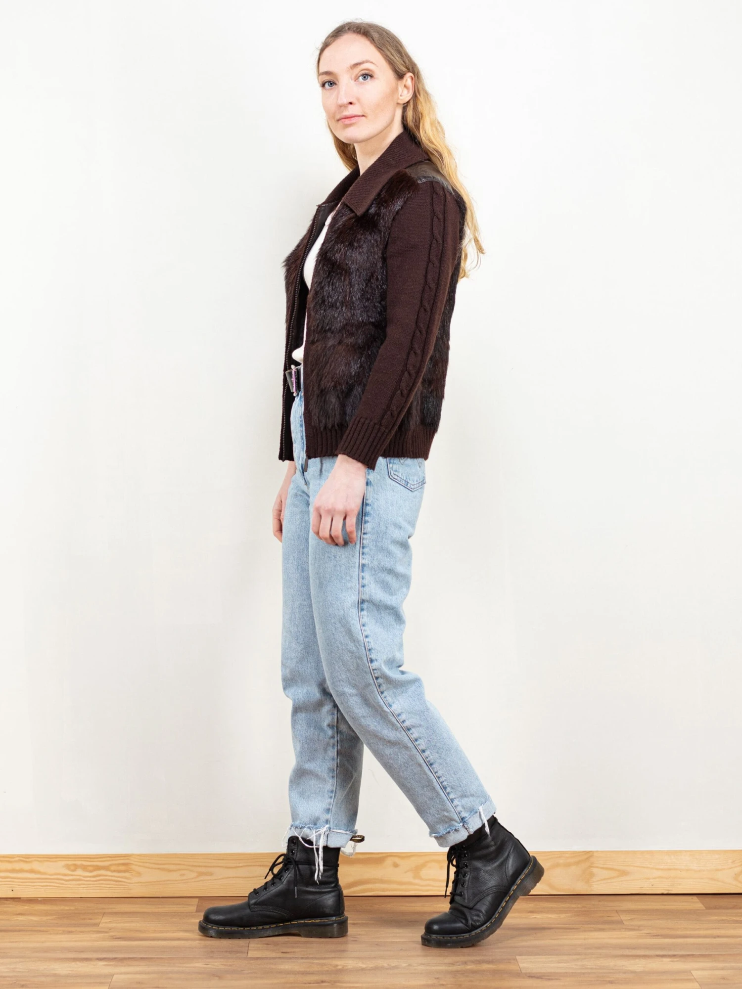 Vintage 70's Women Fur And Knit Jacket 4 Vintage 70's Women Fur And Knit Jacket - Image 4