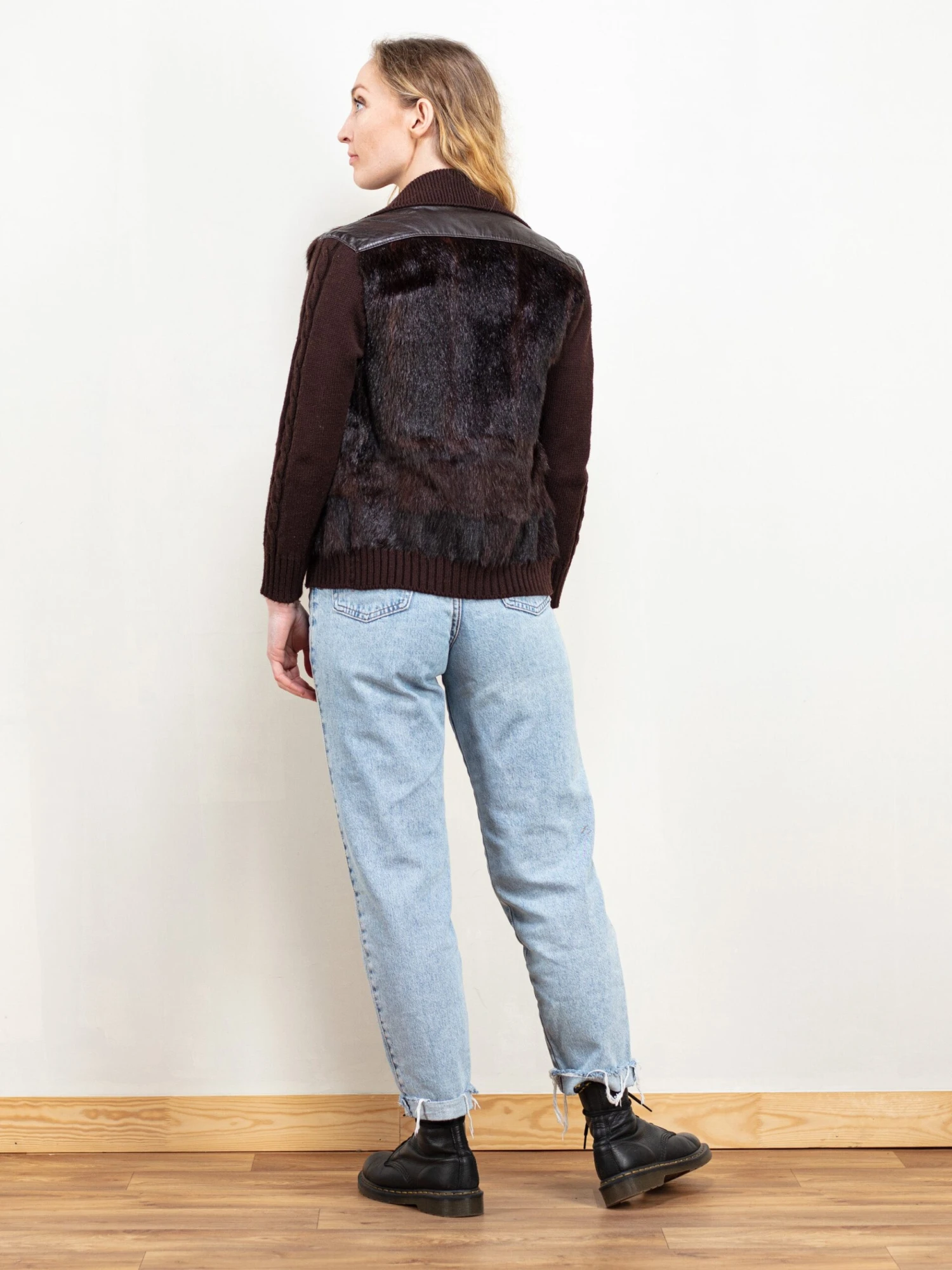 Vintage 70's Women Fur And Knit Jacket 2 Vintage 70's Women Fur And Knit Jacket - Image 2