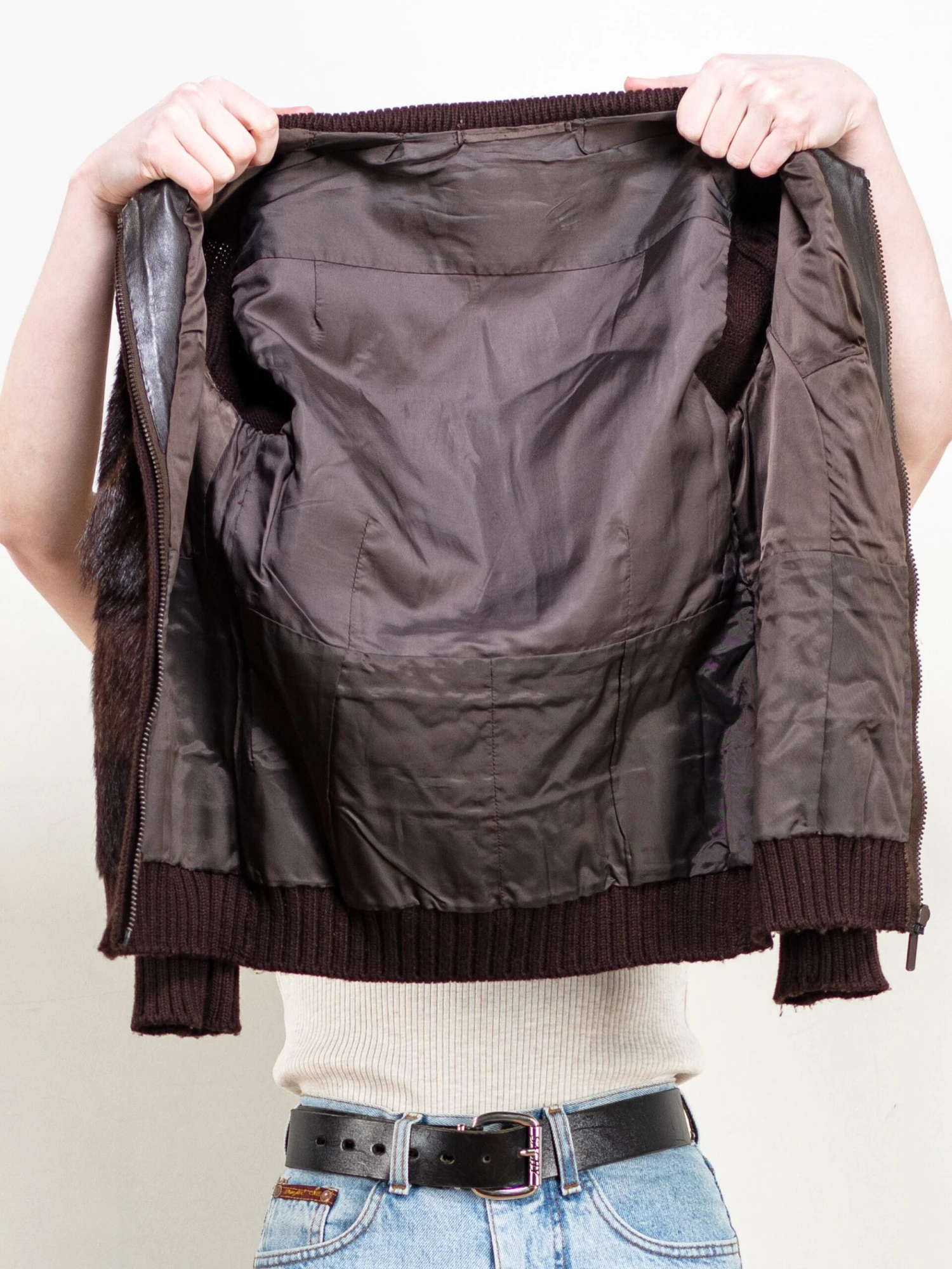 Vintage 70's Women Fur And Knit Jacket 5 Vintage 70's Women Fur And Knit Jacket - Image 5