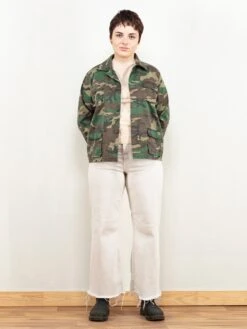 Vintage 80's Women Camouflage Jacket 6 Vintage 80's Women Camouflage Jacket -Northern Grip Vintage camouflage green military jacket women 80s clothing04M 120
