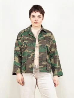 Vintage 80's Women Camouflage Jacket
