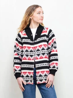 Front Page -Northern Grip Vintage geometric pattern wool jacket women 80s clothing35M 31