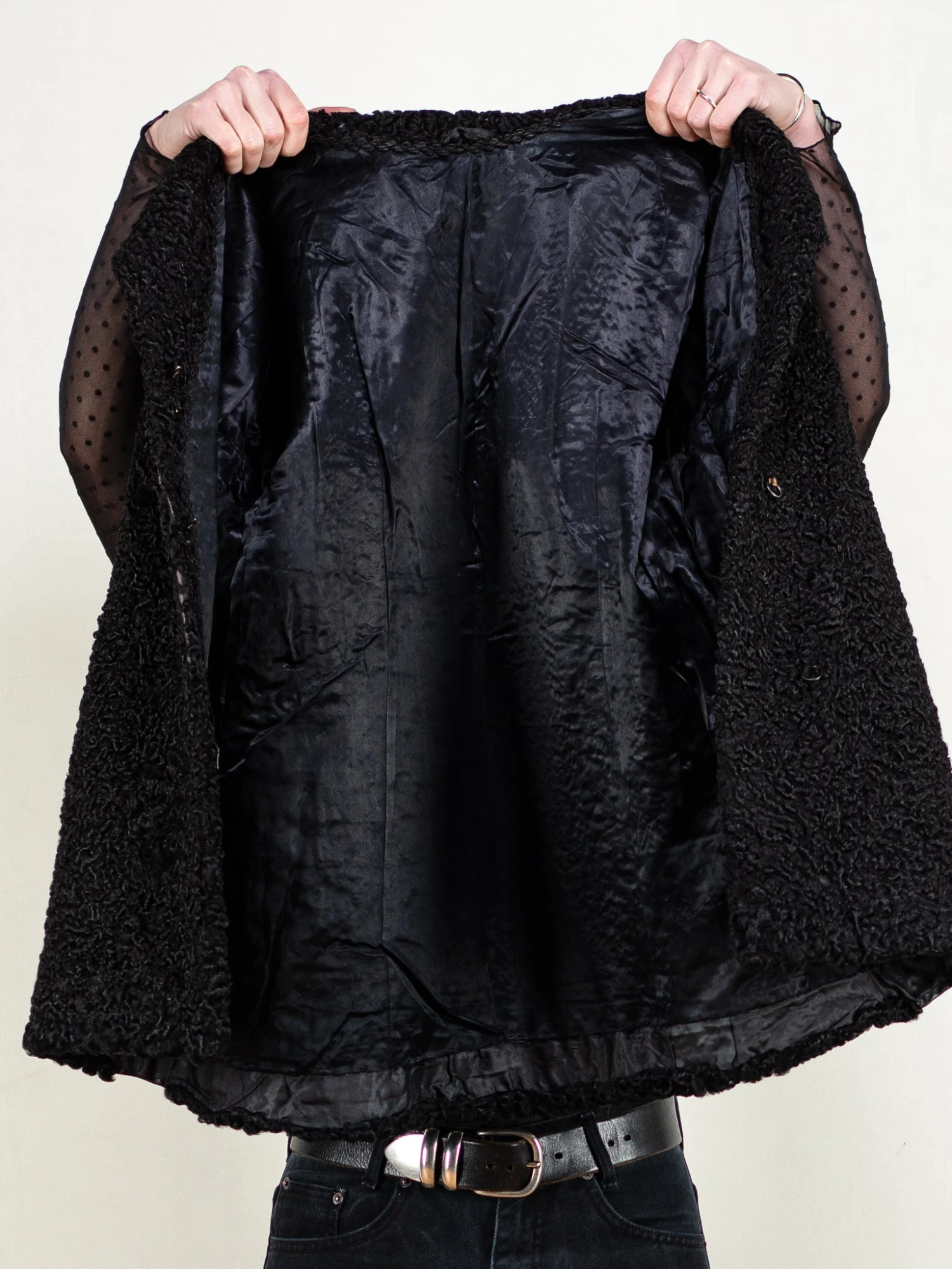 Vintage 70's Women Karakul Fur Short-Coat In Black 4 Vintage 70's Women Karakul Fur Short-Coat In Black - Image 4