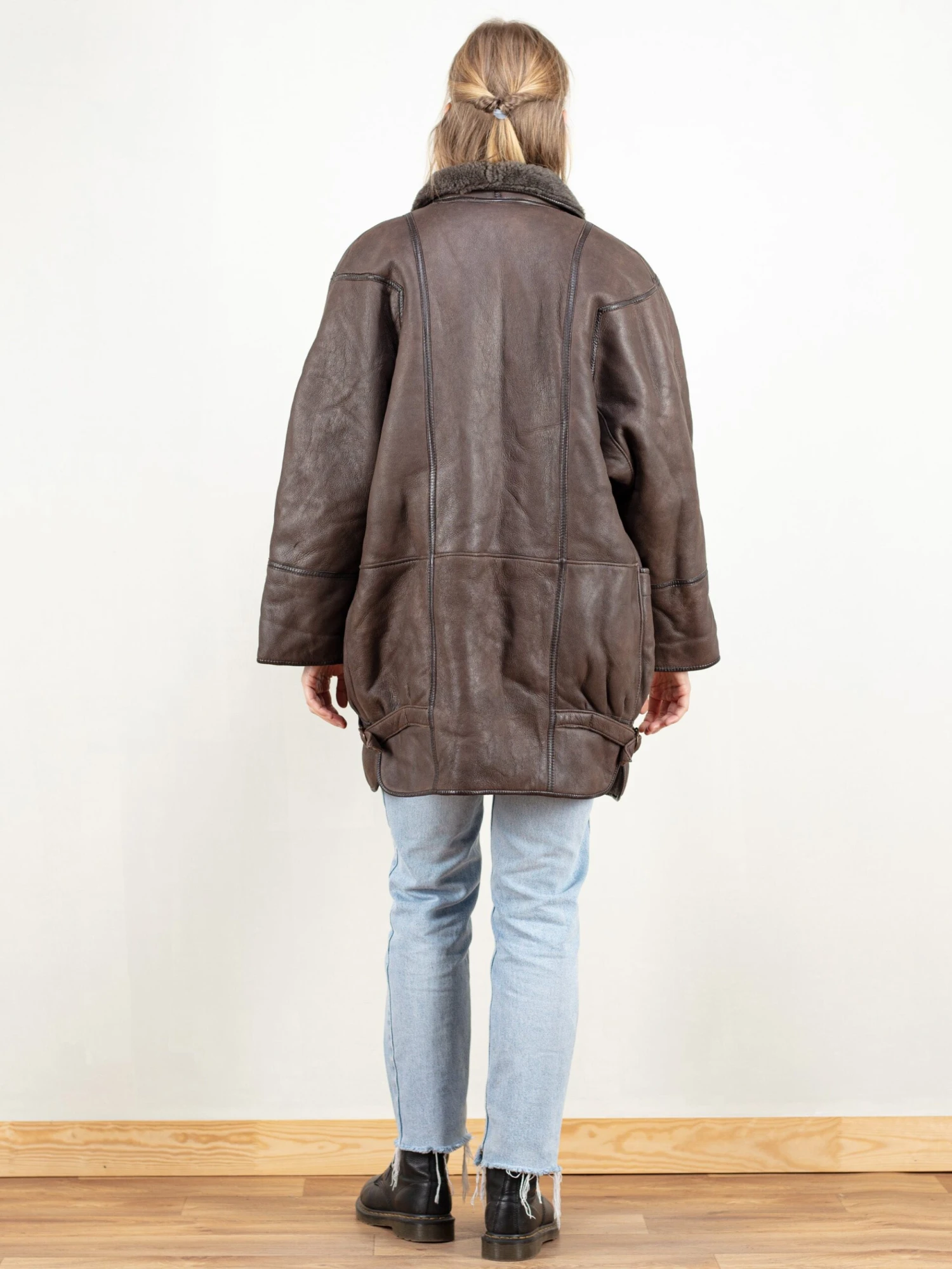 Vintage 70's Women Leather Shearling Coat 2 Vintage 70's Women Leather Shearling Coat - Image 2