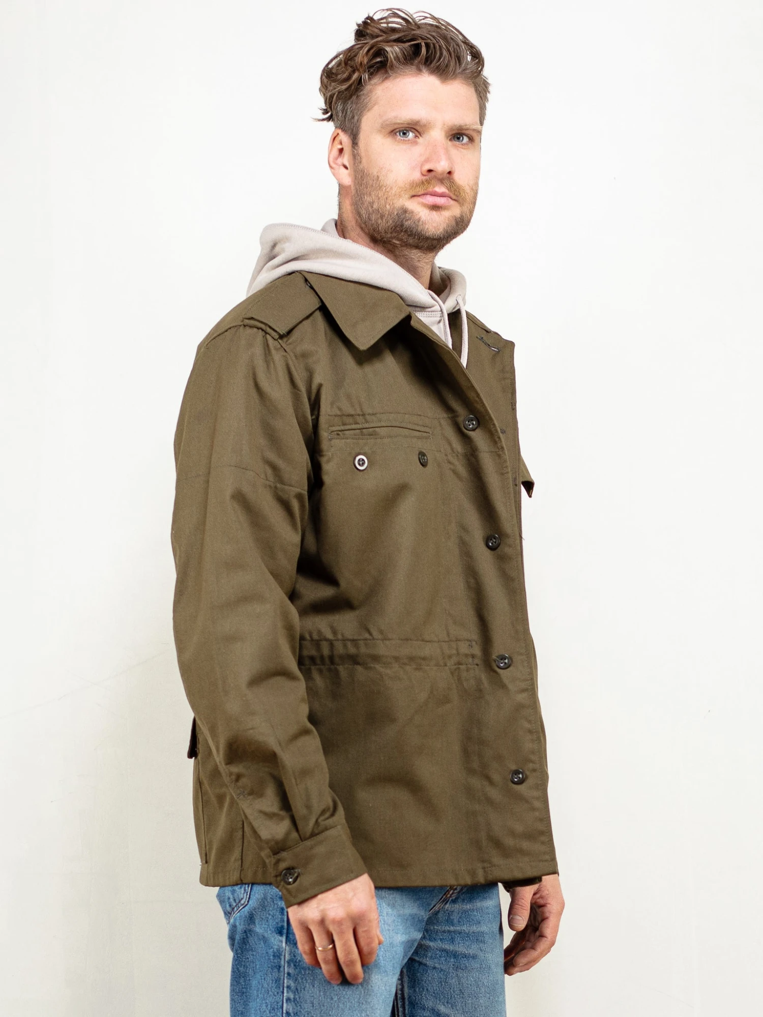 Vintage 70's Men Military Green Jacket 3 Vintage 70's Men Military Green Jacket - Image 3