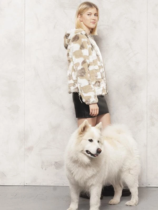 Vintage 90s Women Faux Fur Jacket 2 Vintage 90s Women Faux Fur Jacket - Image 2