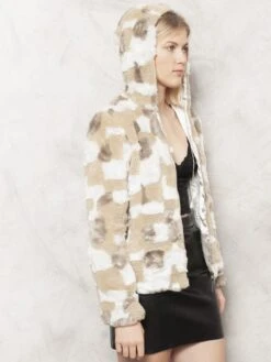 Vintage 90s Women Faux Fur Jacket 8 Vintage 90s Women Faux Fur Jacket -Northern Grip Vintage patchwork faux fur jacket women 90s clothing 9