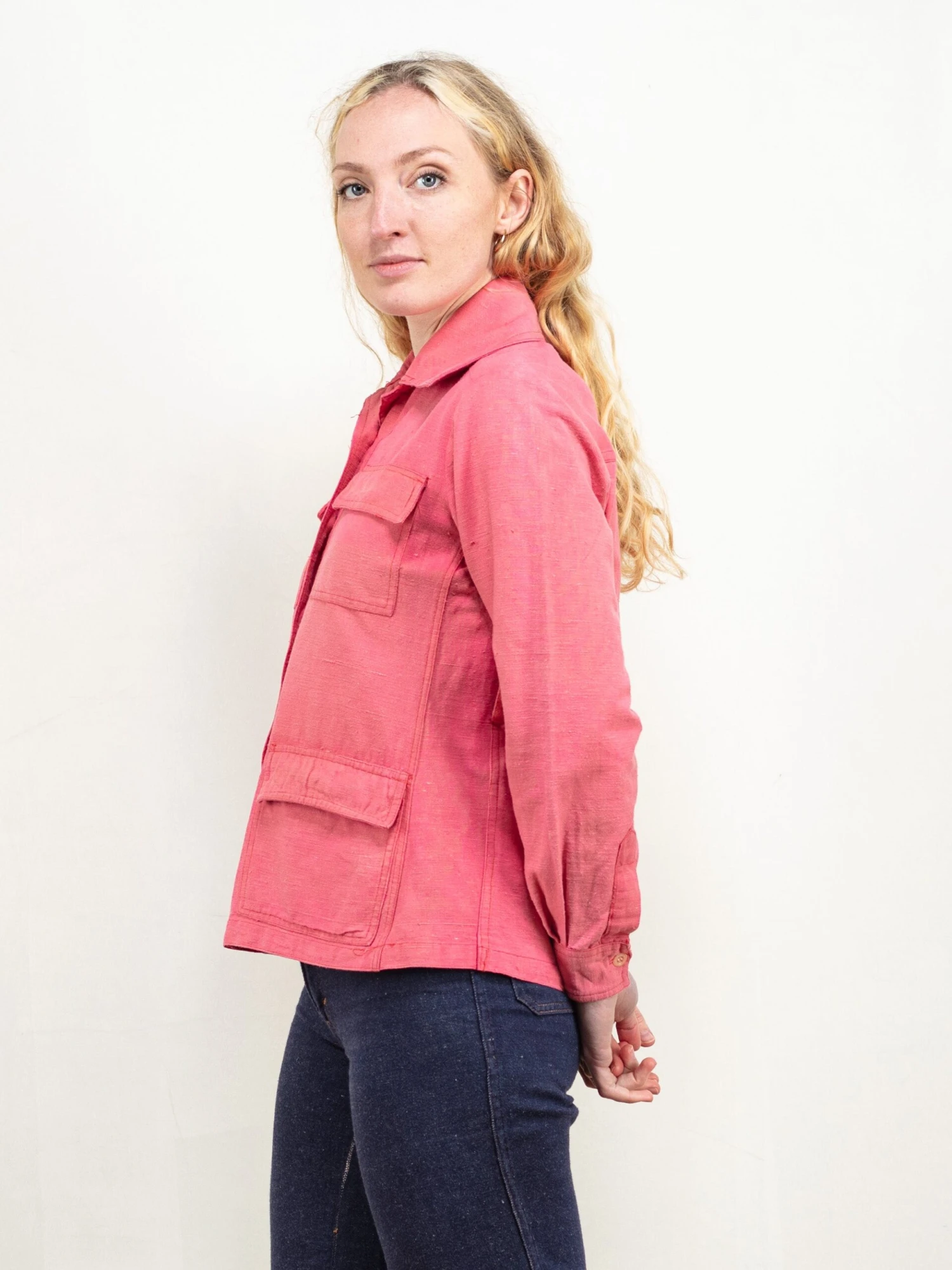 Vintage 70's Women Pink Light Jacket 3 Vintage 70's Women Pink Light Jacket - Image 3