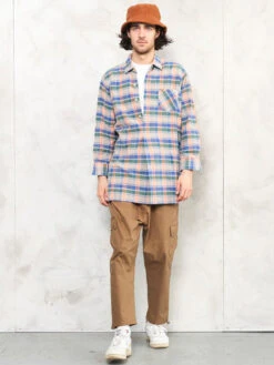 Vintage 90's Plaid Men Smock Shirt