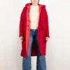 Vintage 70's Women Red Sherpa Hooded Coat