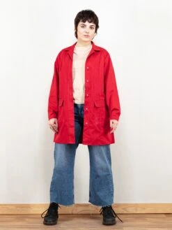 Front Page 15 Vintage 80's Women Red Work Coat