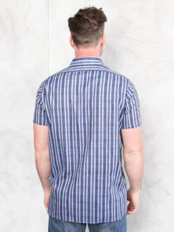 Vintage 90's Men Plaid Blue Shirt -Northern Grip Vintage retro boho native ethnic men 90s shirt3 d418eefd 2d3e 48dd bfcb 77228333d1c0