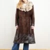 Vintage 70's Women Fur Suede Coat
