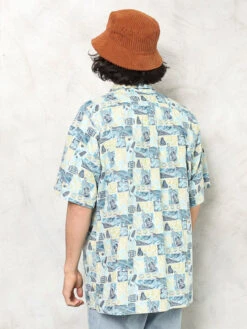 Vintage 90's Hawaiian Men Shirt -Northern Grip Vintage retro summer boho light men 90s shirt.JPG3 a6f65a33 3428 45ba a1d0 d1491bc337a0