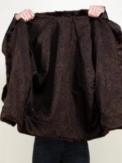 Vintage 80's Women Fur And Leather Coat In Black And Brown 7 Vintage 80's Women Fur And Leather Coat In Black And Brown -Northern Grip Vintage striped fur short coat women 80s clothingM 42