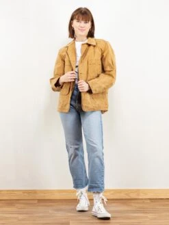 Vintage Antique 40's Women Hunting Jacket -Northern Grip Vintage women 40s brown duck hunting jacket78