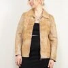 Vintage 90's Women Distressed Suede Jacket In Beige