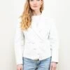 Vintage Women 80's White Leather Jacket
