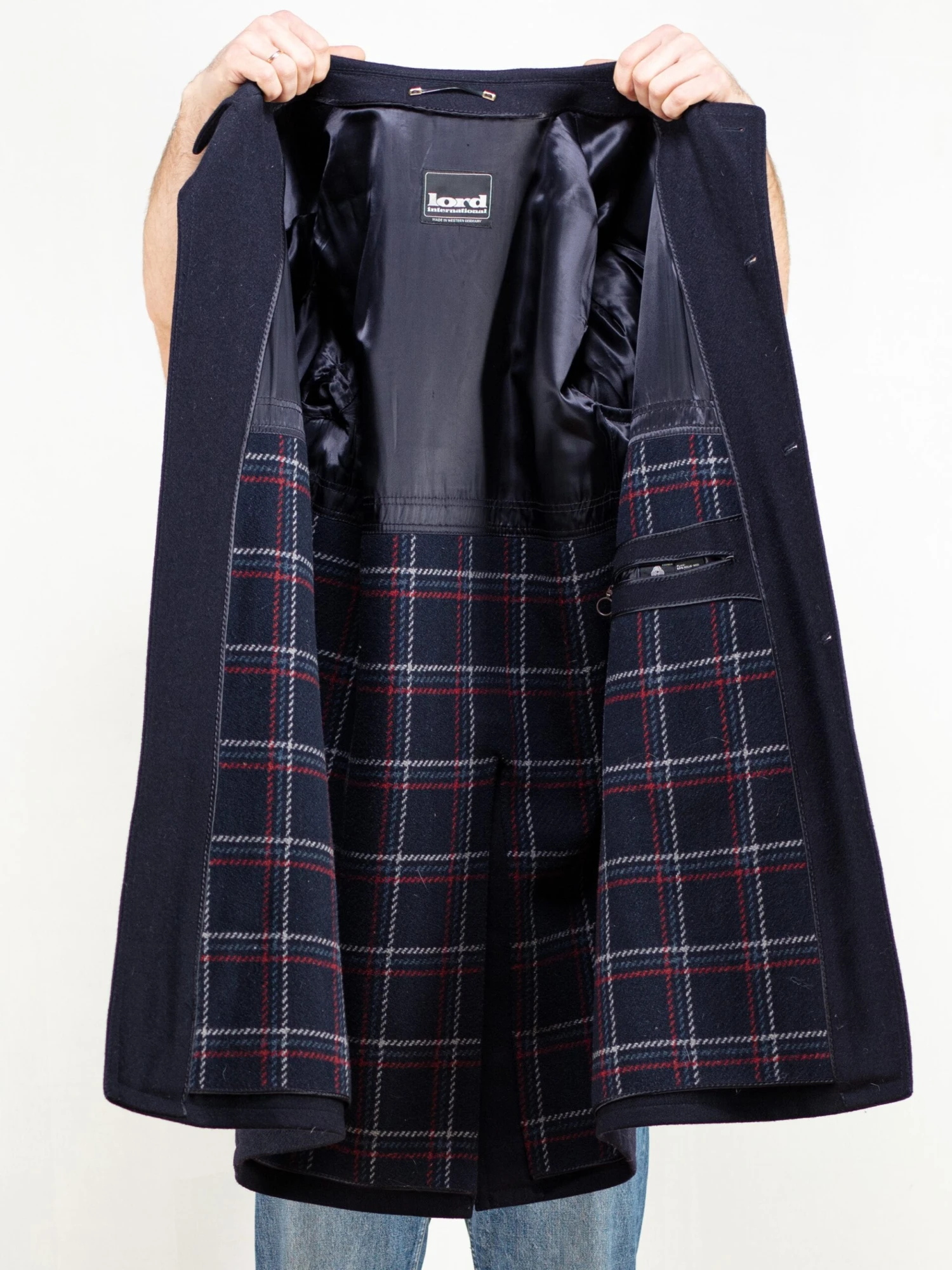 Vintage 80's Classic Wool Coat Blue 2 Vintage 80's Classic Wool Coat Blue - Image 2