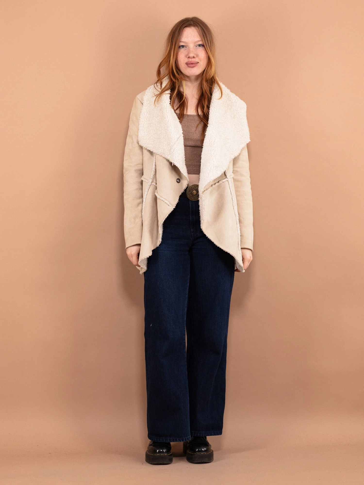 Vintage 00's Women Faux Shearling Jacket In White 1 Vintage 00's Women Faux Shearling Jacket In White