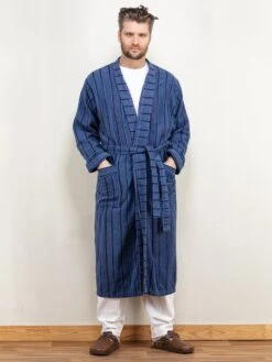 Vintage 00's Men Terry Bathrobe In Blue