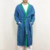 Vintage 80's Men Terry Bathrobe In Blue