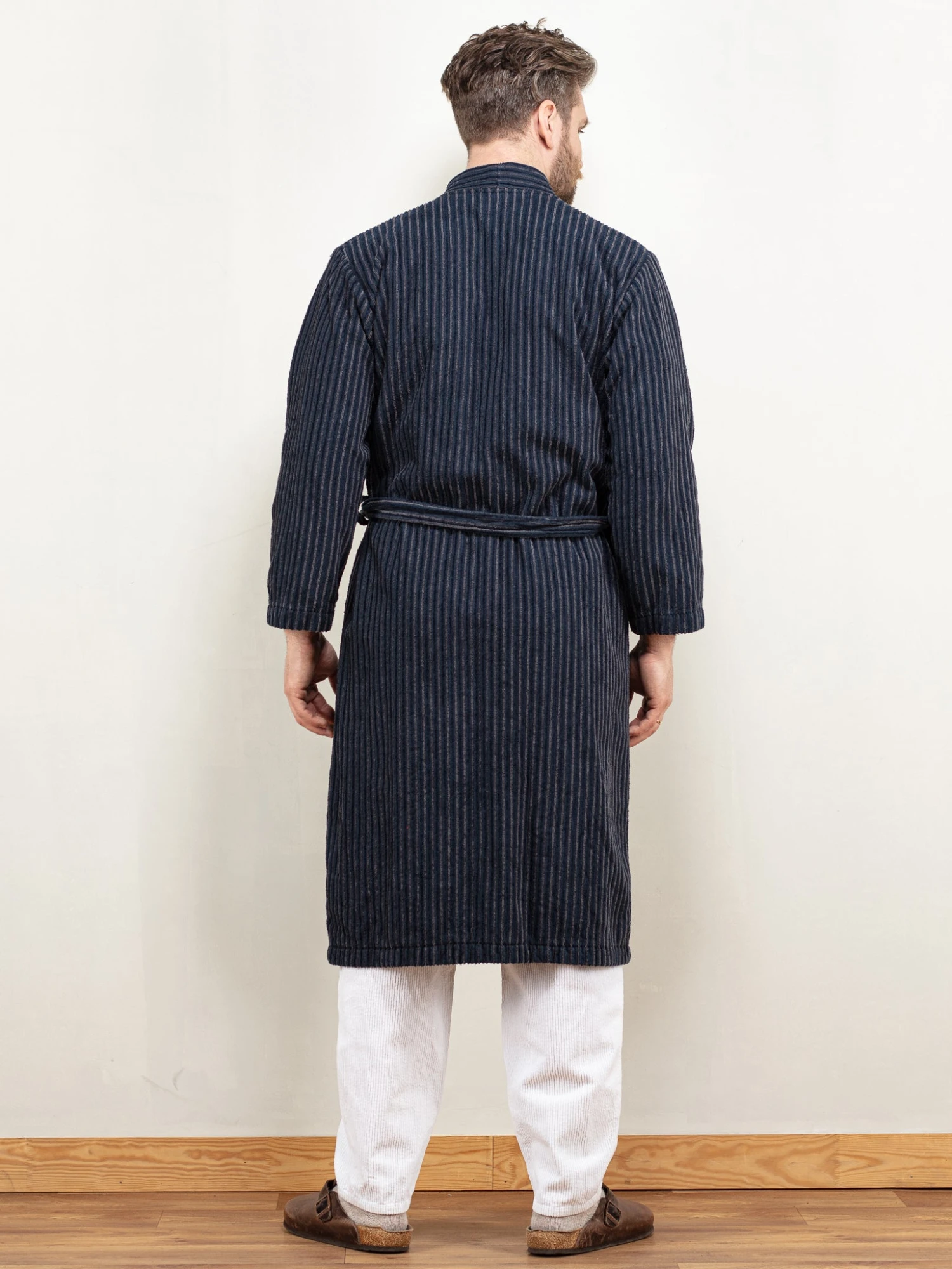 Vintage 90's Men Dressing Gown In Blue 2 Vintage 90's Men Dressing Gown In Blue - Image 2