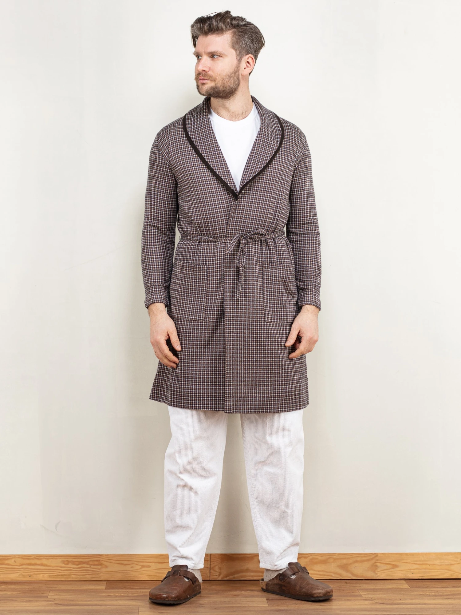 Vintage 80's Men Dressing Gown In Brown 1 Vintage 80's Men Dressing Gown In Brown