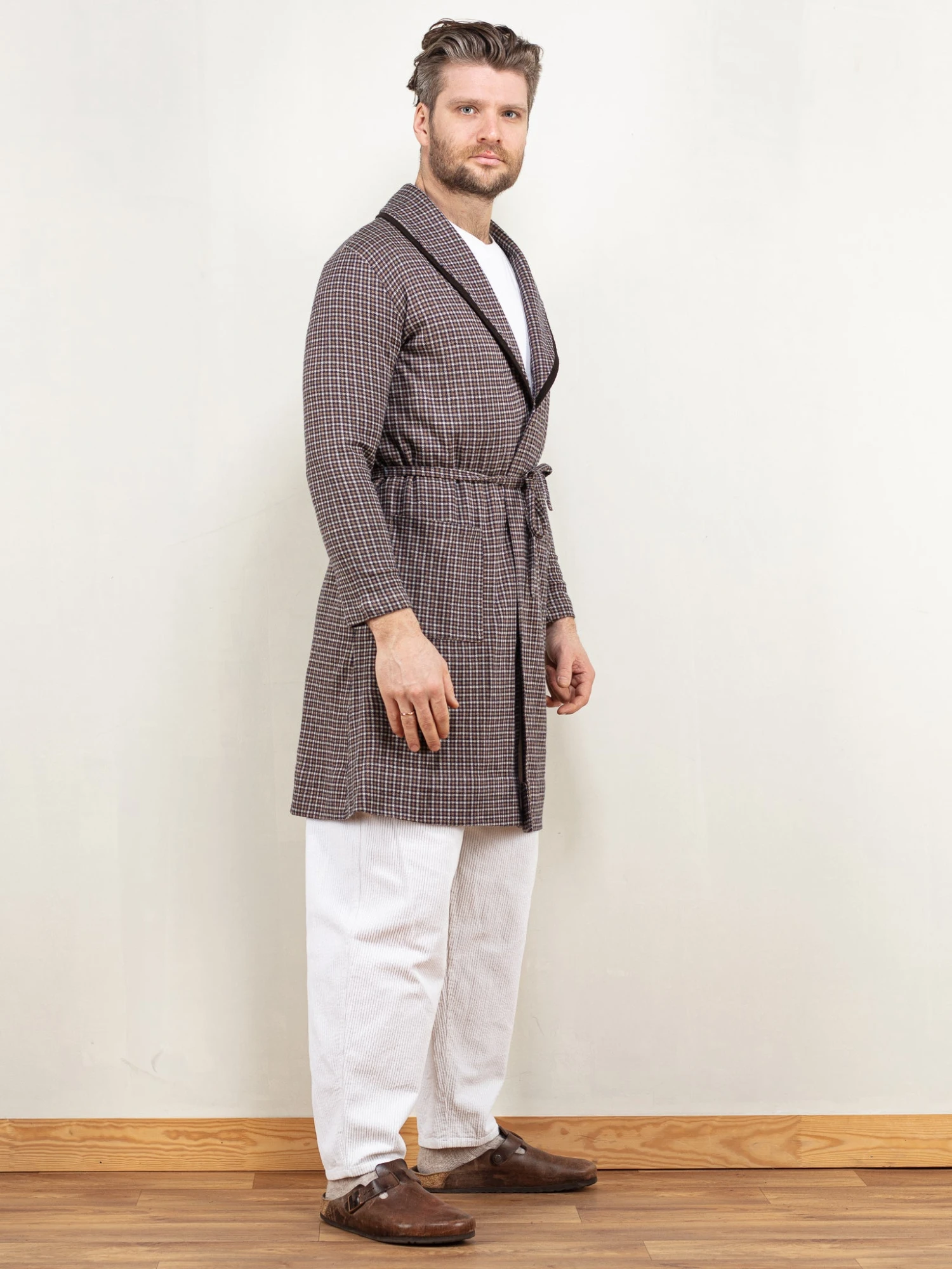 Vintage 80's Men Dressing Gown In Brown 3 Vintage 80's Men Dressing Gown In Brown - Image 3