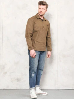 Vintage 90's Men Military Smock Shirt 8 Vintage 90's Men Military Smock Shirt -Northern Grip brown men military jacket smoch shirt army surplus jacket brown 2