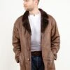 Vintage 70's Men Brown Shearling Coat