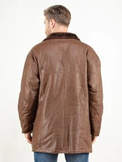 Front Page -Northern Grip brown men sheepskin coat retro winter coat shealring coat 3