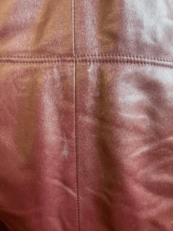 Vintage 80's Women Hooded Leather Coat In Bordo Red 9 Vintage 80's Women Hooded Leather Coat In Bordo Red -Northern Grip download img