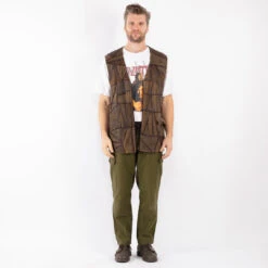 Vintage 90's Men Sheepskin Vest In Brown -Northern Grip kvadrats 14 2a964ff7 0be7 4541 a35d 13453f5aaabd