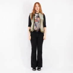 Vintage 70's Women Sheepskin Vest In Green -Northern Grip kvadrats 17 ba61ab85 e3f3 4407 8289 4506d271159c