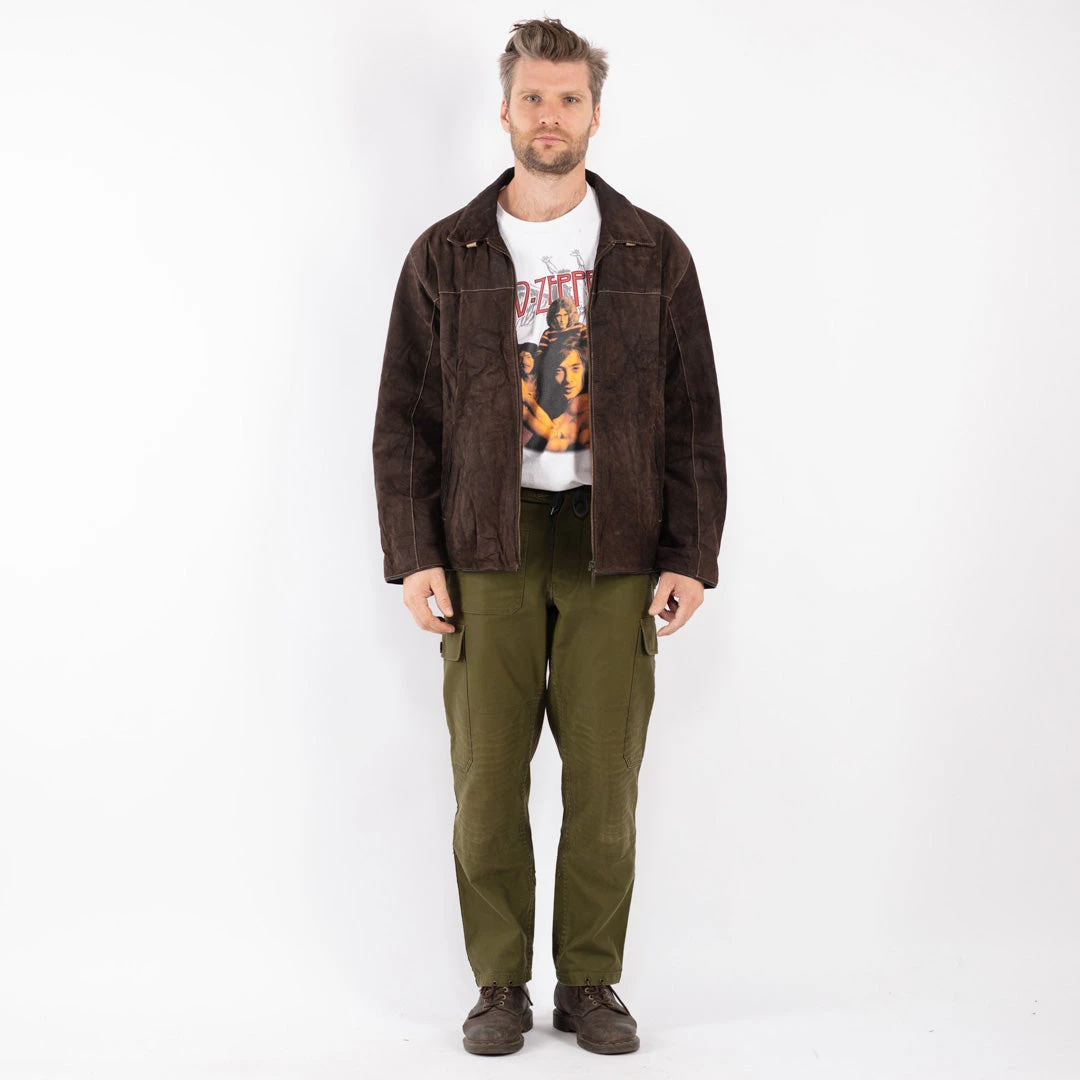 Vintage 00's Men Suede Jacket In Brown 5 Vintage 00's Men Suede Jacket In Brown - Image 5